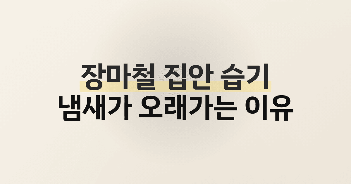장마철 집안 습기 냄새가 오래가는 이유
