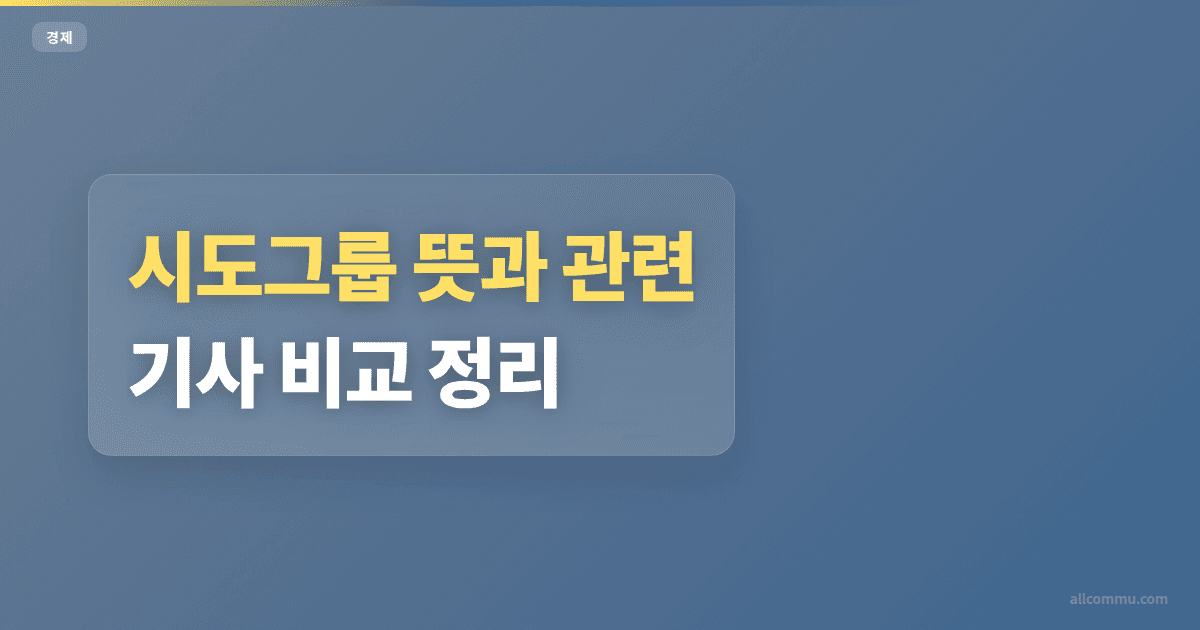 시도그룹 뜻과 관련 기사 비교 정리